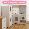 Corner Wooden Kitchen Playset for Kids w/ 12-in-1 Appliances: Stove, Oven, Sink, Microwave, Washer + Blackboard & Storage - Kids Gift - 3 of 4