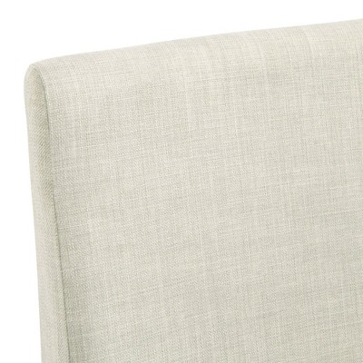 Transitional Cream Upholstered Counter Height Side Chair Set in Walnut