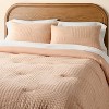 3pc Woven Textured Squares Comforter Bedding Set Blush - Hearth & Hand™ with Magnolia - 2 of 4