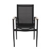 Christopher Knight Home 2pc Barrister Mesh and Aluminum Outdoor Dining Chairs Black/Natural - 3 of 4