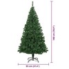 vidaXL Artificial Christmas Tree Green 70.9" PVC and Steel and Plastic - 4 of 4