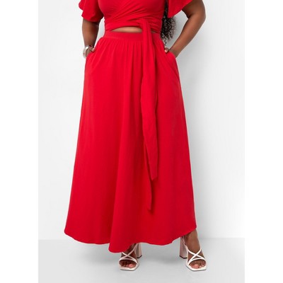 Rebdolls Women's Big Risk Maxi Skater Skirt W. Pockets