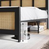 Whizmax Four Size Bed Frame with Rattan Headboard and Footboard, Rattan Platform Bed Frame, Mattress Foundation, No Box Spring Needed, Black - 3 of 4