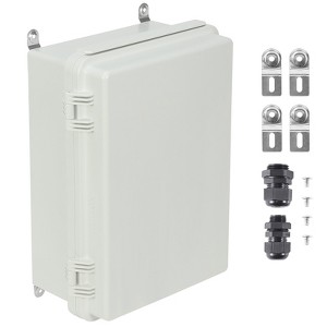 VEVOR Outdoor Electrical Junction Box, 11.81 x 7.87 x 7.08 in, ABS Plastic Electrical Enclosure Box with Hinged Cover Stainless Steel Latch, White - 1 of 4