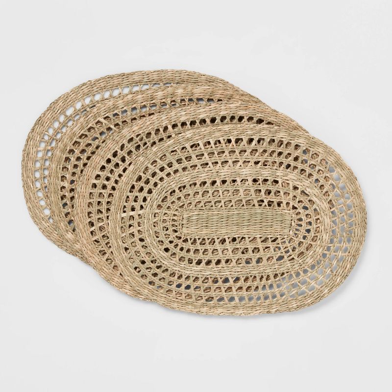 4pk Seagrass Oval Placemats - Threshold&#8482; designed with Studio McGee, 1 of 4