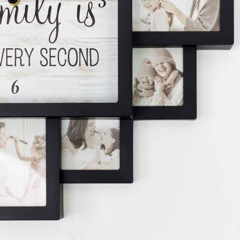 Worth Every Second&#39; Picture Frame Collage Wall Clock Black - American Art Decor, 4 of 7