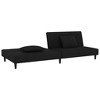 vidaXL 2-Seater Loveseat/Sleeper Sofa Bed in Black Velvet - Convertible Couch for Living Room, Studio, Office with Wooden Frame - 3 of 4
