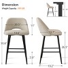 Edwin 26.5" inches Fabric Counter Height Stools,Armless Upholstered Counter Stools With Backs Set Of 2,Black Metal Frames-The Pop Home - 4 of 4
