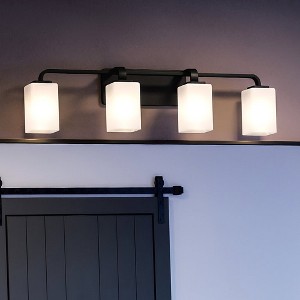 Urban Ambiance Luxury Contemporary Bath Light 8.5''H x 33.5''W,  Midnight Black Finish,  Louisville Collection, UHP4331 - 1 of 4