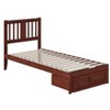 AFI Furnishings Tahoe Twin Extra Long Bed with Foot Drawer and USB Turbo Charger in Walnut - 3 of 4