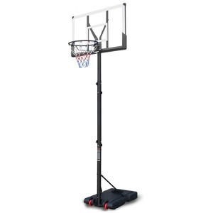 Dexmalle 44 Inch Backboard Portable Basketball Goal System with Stable Base and Wheels - 1 of 4
