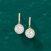 Ross-Simons 1.80 ct. t.w. CZ Halo Drop Earrings in 14kt Yellow Gold - 3 of 4
