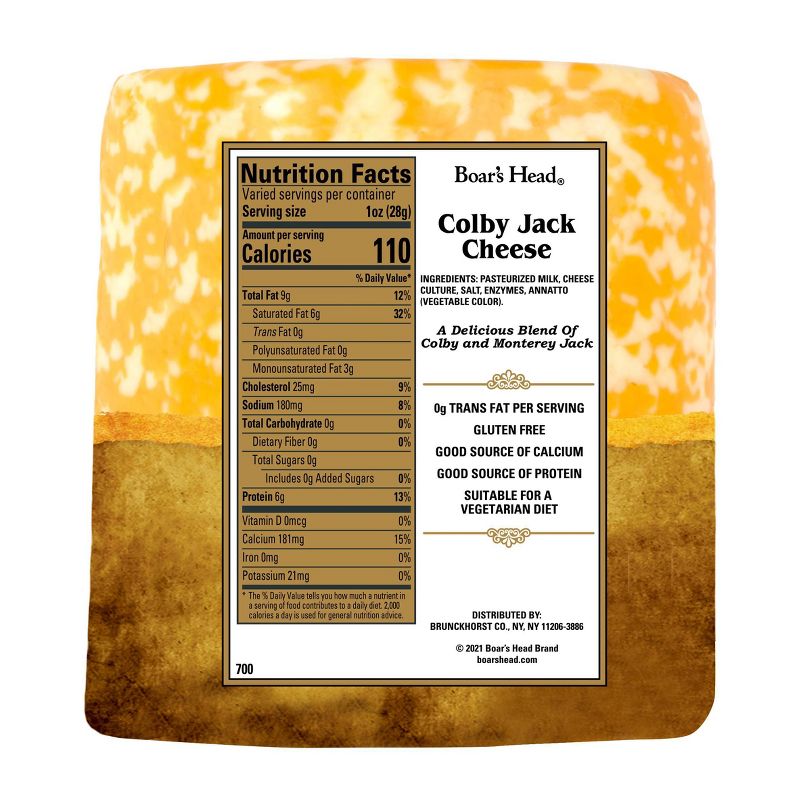 Boar&#39;s Head Colby Jack Cheese - 3.5lbs - price per lb, 4 of 6