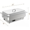 Rectangular Electric Chafing Dish Set - 9QT Buffet Warmer with Temperature Control & Glass Lid, for Catering - 2 of 4