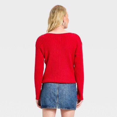 Women's Ribbed Boat Neck Pullover Sweater - Universal Thread' - image 2