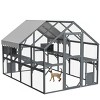 Outdoor Wooden Cat House with Metal Mesh, Waterproof Roof, Catio Enclosure & Cat Run for Patio or Backyard – The Pop Home - 3 of 4