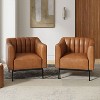 Carsten Industry 30" Wide Faux Leather Chair with Metal Leg Set Of 2| HULALA HOME - 2 of 4