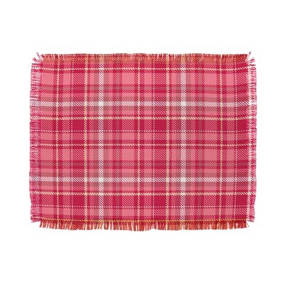 Avenie Pink Plaid 56 x46 Woven Throw Blanket Deny Designs Target