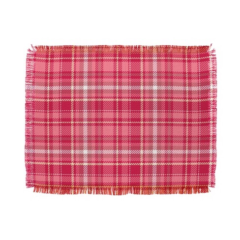 Pink plaid best sale throw blanket