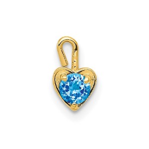 Black Bow Jewelry Dec Synthetic Blue Topaz 14k Yellow Gold Heart Pendant Enhancer, 5mm - 1 of 4