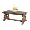 52" Traditional Coffee Table with Curved Scroll Legs and Carved Design for Living Room - 2 of 4