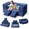 6-Piece Modular Kids Play Couch, Convertible Toddler Foam Sofa with Removable Cover for Bedroom & Playroom - 2 of 4