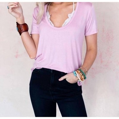 Women's Scoop Neck Bralette Tee - three bird nest
