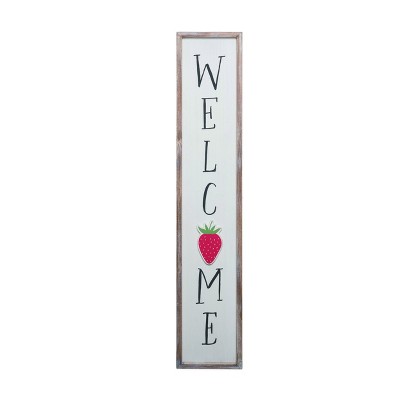 Transpac Wood 47.24 in. Multicolor Spring Layered Strawberry Porch Decor