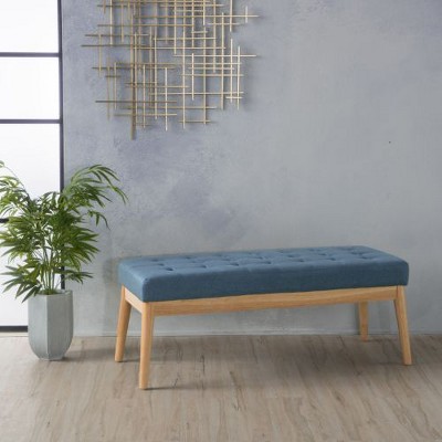 CAVINAS Tufted Ottoman Bench, Upholstered Ottoman Foot Rest, Rectangular Bedroom End Bench, Button-Tufted Entryway Padded Footstool