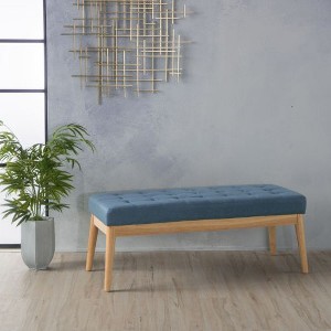 CAVINAS Tufted Ottoman Bench, Upholstered Ottoman Foot Rest, Rectangular Bedroom End Bench, Button-Tufted Entryway Padded Footstool - 1 of 4