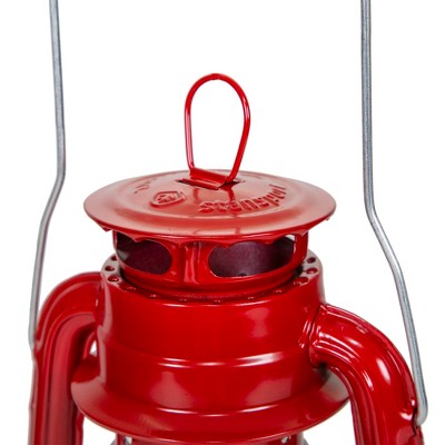 Stansport 12" Red Metal Hurricane Lantern with Glass Globe