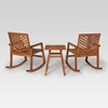 3pc Outdoor Rocking Chair Chat Set – Brown – Saracina Home For Sale