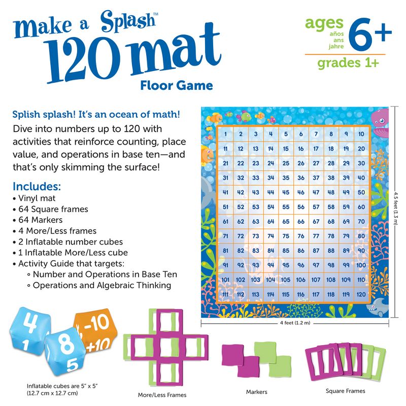 Learning Resources Make A Splash 120 Mat Floor Game, Ages 6+, 5 of 6