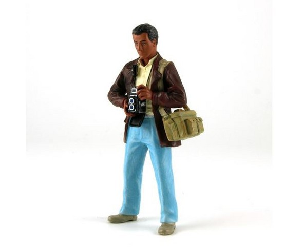 Photographer with Camera 1950's Era Figurine for 1/18 Diecast Models by Lemans Miniatures
