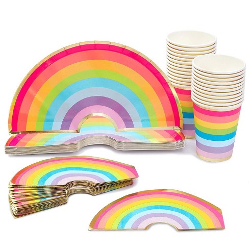 arcoiris disposable platos napkins plates