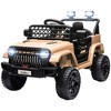 Qaba 12V Ride On Truck, Battery Powered Kids Electric Car with Spring Suspension, Remote, 3 Speeds, LED Headlights, Horn, USB Music - 4 of 4