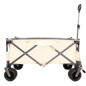 Chery Life Folding Wagon, Heavy Duty Utility Beach Wagon Cart with Adjustable Handle&Drink Holders for Shopping, Camping,Garden & Outdoor - 1 of 4