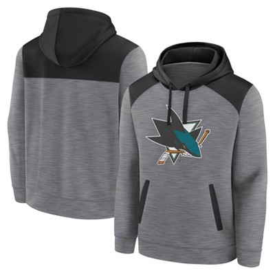 NHL San Jose Sharks Men's Gray Poly Hooded Sweatshirt