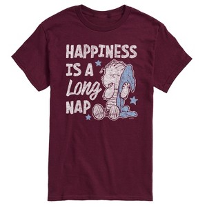 Men's - Peanuts - Linus Happiness Is A Long Nap Short Sleeve Graphic T-Shirt - 1 of 4