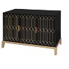 Carved Line 3 Door Storage Cabinet ,Sideboard Buffet Cabinet With Adjustable Shelf,Large Storage Accent Cabinet For Living Room,Dining Room,Kitchen - 4 of 4