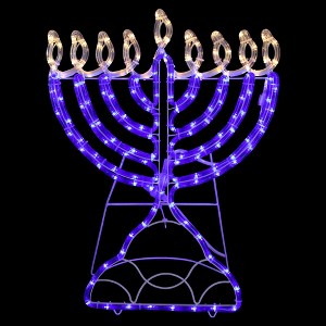Northlight 23" LED Rope Light Commercial  Menorah - Clear/Blue - 1 of 3
