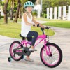 Costway 16"/18" LED Lighted Kids Bike with Adjustable Seat Coaster Brake Training Wheels Blue/Red/Pink - 2 of 4