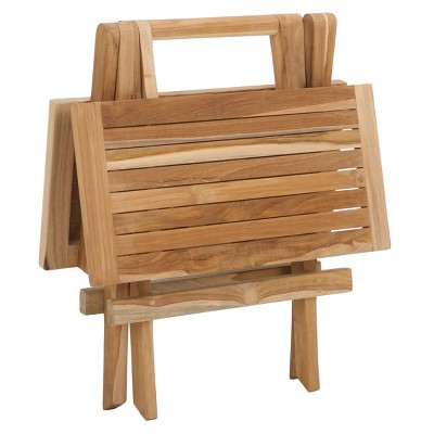Natural Teak Wood Square Folding Patio Table
