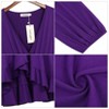 YESFASHION  Women's Casual T Shirt Dress 2025 Summer Long Sleeve Swing Dresses Puff Sleeve V-Neck Ruffles Pleated Party Dress - 4 of 4