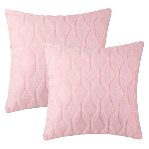 Solid Plain Pink Throw Pillow
