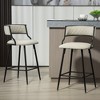 Set of 2 26'' Counter height bar stools PU cover kitchen island counter bar stool with black powder coating base and footrest - 2 of 4