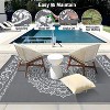 Acekool Outdoor Plastic Area Rug, Weather-Resistant, Easy Clean, Foldable Non Slip Base, Compass, Gray Blue White, Multiple Sizes - 3 of 4
