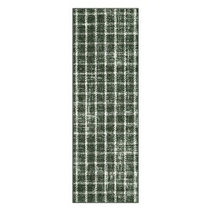Indoor Modern Washable Living Room Rugs, Ultra Thin Soft Non Slip Geometric Checkered Throw Carpet for Bedroom Dining Room - 1 of 4