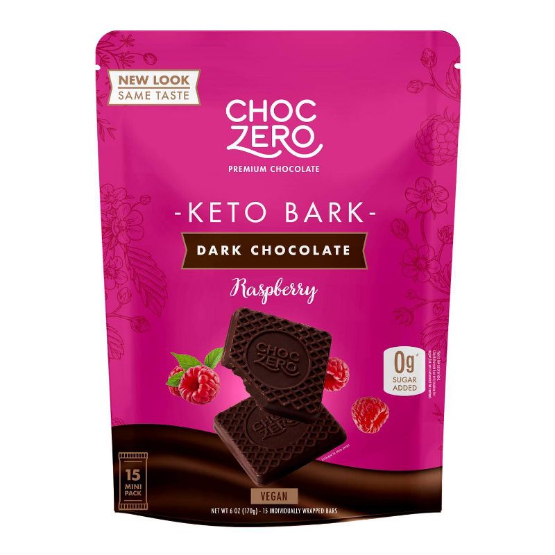 Choc Zero Dark Chocolate Raspberry Keto Bark - 6oz, 1 of 4