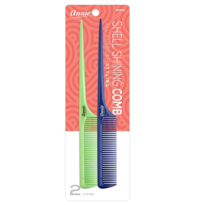 Annie International Shell Long Tail Shining Comb - 2ct, 1 of 6